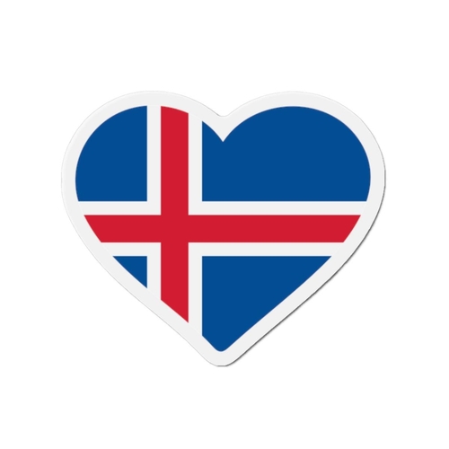 Aimant Coeur Drapeau de l'Islande en plusieurs tailles