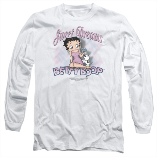 Boop-Sweet Dreams - Long Sleeve Adult 18-1 Tee, White - Medium