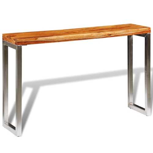 Console Table 47.2"x13.8"x29.9" Solid Mango Wood and Steel