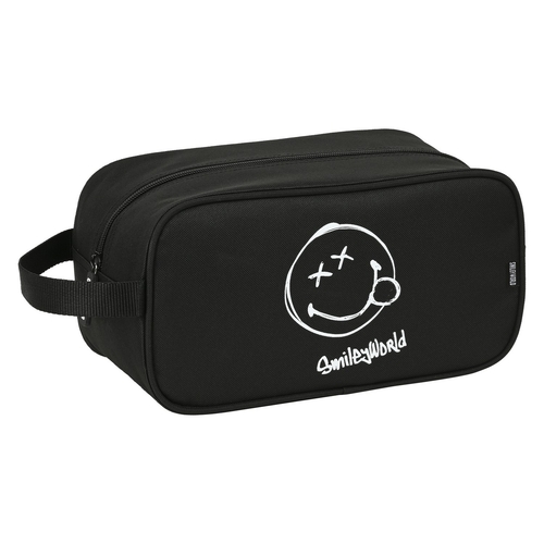 Travel Slipper Holder Smiley Urban Flow Black (29 x 15 x 14 cm)