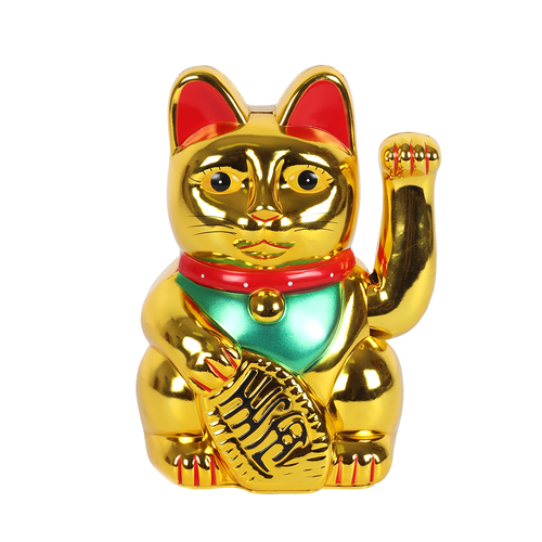 8 Inch Gold Money Cat