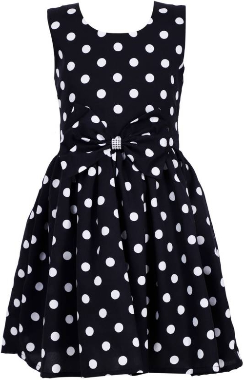 Girls Midi/Knee Length Casual Dress (Black, Sleeveless)