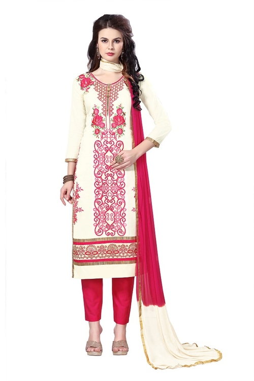 Women's Cotton Embroidered Party Wear Dress