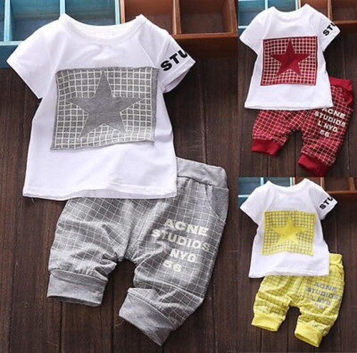 2016 Newest Baby Boy Kids Summer Short Sleeve Star