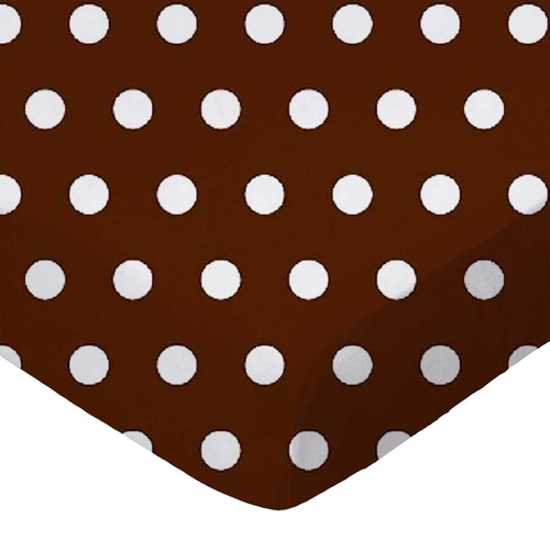 SheetWorld Fitted Crib Sheet - 100% Cotton Woven - Polka Dots Brown,