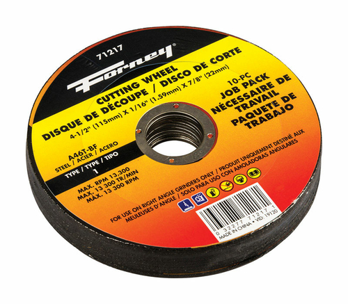 Forney Industries 2601581 4.5 in. Aluminum Oxide Metal Cutting Wheel&#