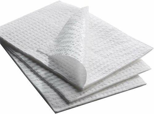 500 Pack Towel, 3 ply Tissue Poly, 13.5" x 18", Water Scene Waffle