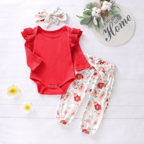3Pcs New Baby Girls Clothing Sets For Autumn Kid