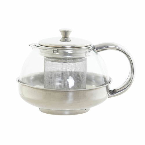 Teapot DKD Home Decor Silver Stainless steel Crystal Plastic 600 ml 15