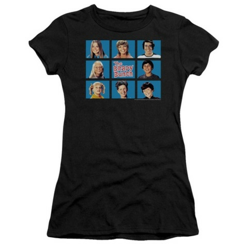 Main Trevco Brady Bunch-Framed - Short Sleeve Junior Sheer Tee - Black- Med image