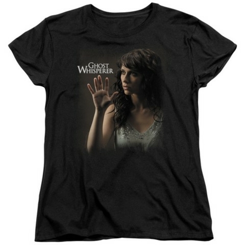 Trevco Ghost Whisperer-Ethereal - Short Sleeve Womens Tee - Black- Sma