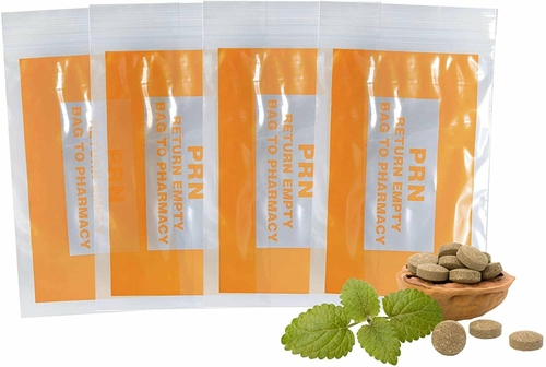 APQ Pack of 100 Orange PRN Bags, Clear 6 x 9. Zip Locking Printed Bags