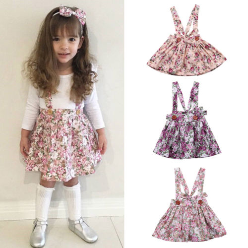 Newborn Baby Kids Girls Floral Strap Skirts