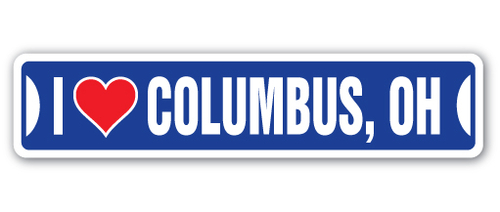 SignMission D-7-SSIL-Columbus Oh Street Decal - I Love Columbus, O