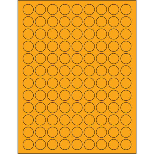 Tape Logic LL190OR 0.75 in. Fluorescent Orange Circle Laser Labels - P