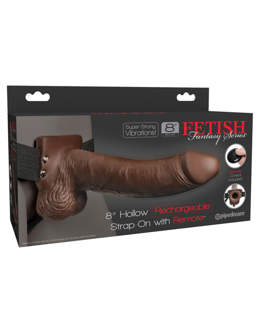 Fetish Fantasy Series 8" Hollow Rechargeable Strap-on With Remote -
