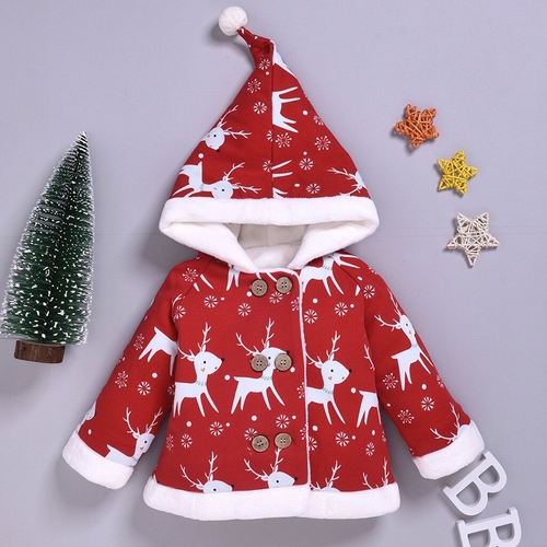 Kids Boys Girls Baby Winter Coat Deer Christmas