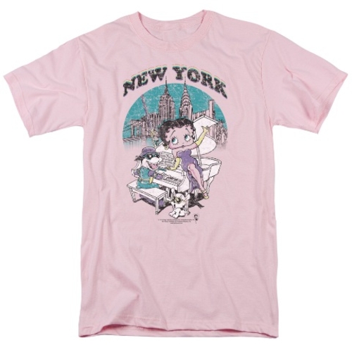 Trevco Boop-Singing In Ny - Short Sleeve Adult 18-1 Tee - Pink, Sm