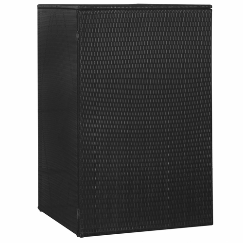Single Wheelie Bin Shed Black 29.9"x30.7"x47.2" Poly Rattan