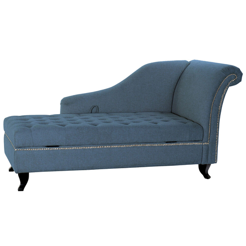 Chaise Longue Sofa DKD Home Decor Blue Metal Wood Polyester (165.5 x