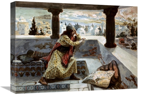 Global Gallery GCS-280273-22-142 22 in. David Sees Bath-Sheba Bathing 