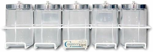 Dukal 5-Jar Rack Organizer. Vinyl Coated Steel Sundry Jar Holder.