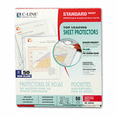 C-Line 62038 Top-Load Polypropylene Sheet Protectors  Standard  Ltr  N