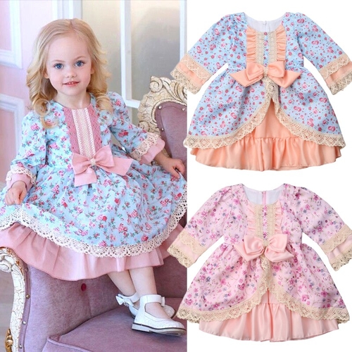 Xmas Princess Toddler Kids Baby Girl Dress Lace