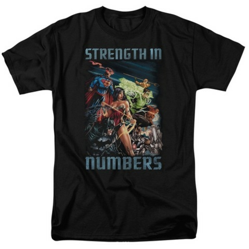 Trevco Jla-Strength In Number Short Sleeve Adult 18-1 Tee- Black - XL