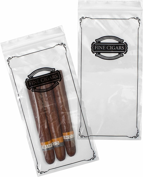 Pack of 1000 Zipper Cigar Bags 5 x 10. Seal Top Clear Plastic Bags