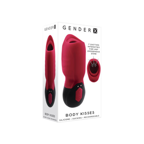 Gender X Body Kisses Rechargeable Vibrating Silicone Suction Massager