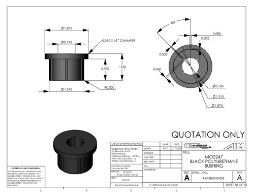 AirBagIt BUSH-MO2247 No. Mo2247 Control Arm Bushing No Sleeve