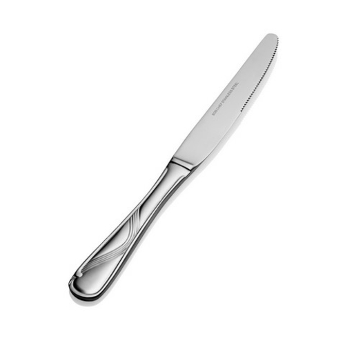 Bon Chef S2212 9.17 in. Wave Euro Solid Handle Dinner Knife, Pack 