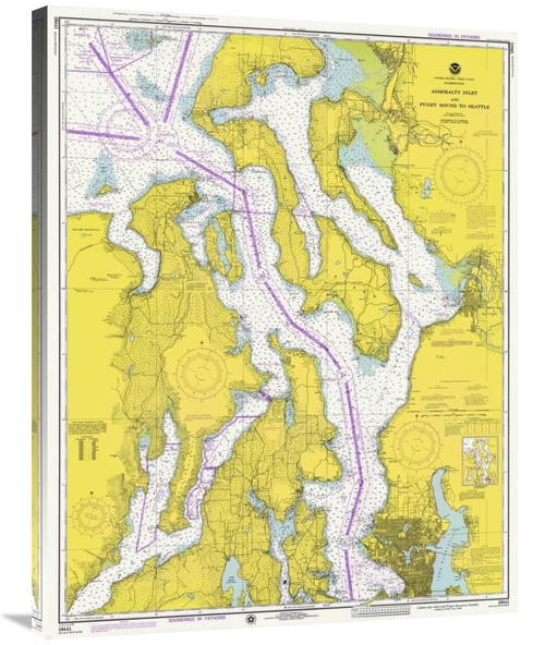 Global Gallery GCS-450528-36-142 36 in. Nautical Chart - Admiralty Inl