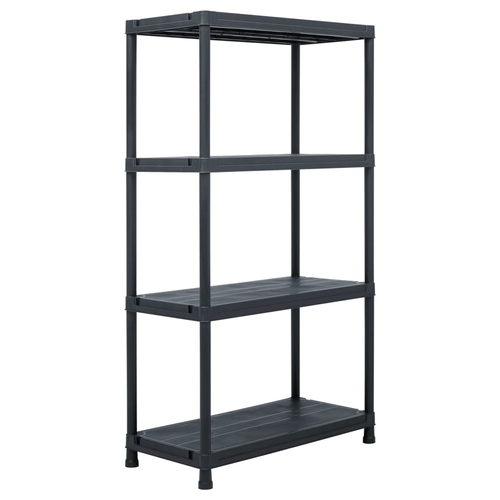 Storage Shelf Rack Black 220.5 lb 23.6"x11.8"x54.3" Plastic