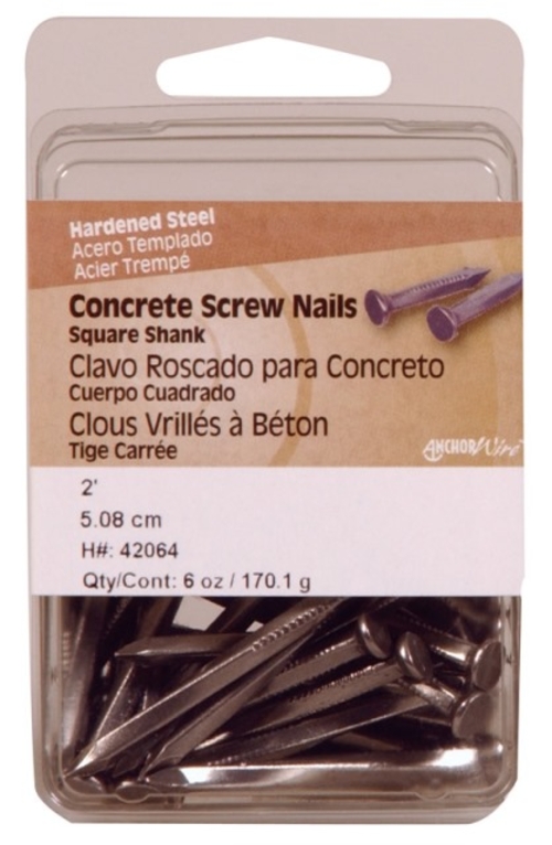 Hillman 42064 2 in. Concrete Square Shank Screw Nails- pack of 5