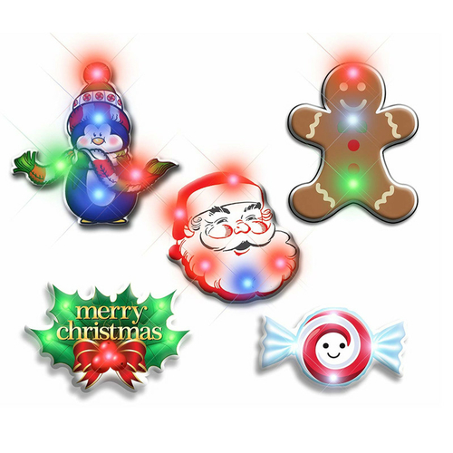 Blinkee 325000 Assorted Color Christmas 2 Flashing Body Light Lapel Pi