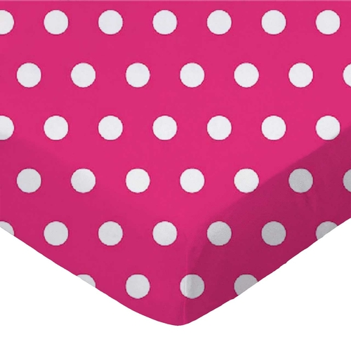 SheetWorld Fitted Cradle Sheet - 100% Cotton Woven - Polka Dots Hot