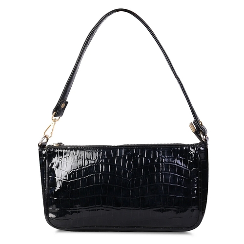Women Patent Black Shoulder Bag
