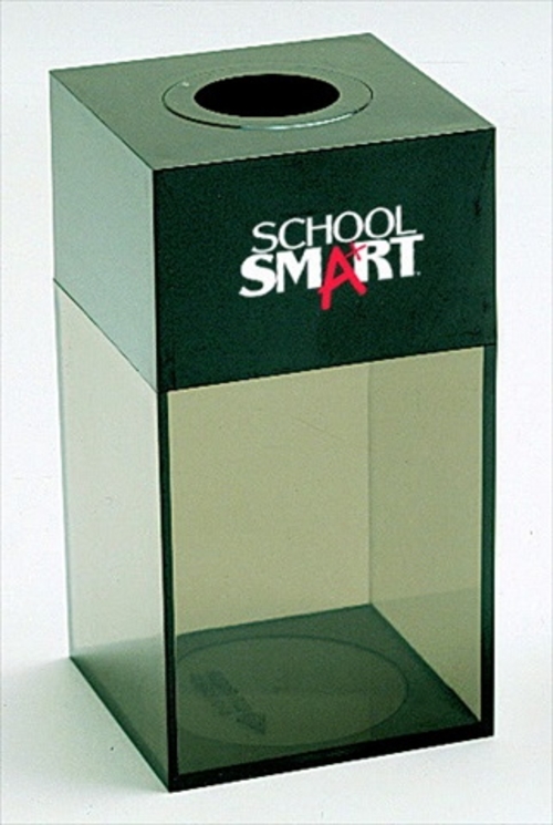 School Smart 060867 Magnetic Paper Clip Dispenser - Smoke Base- Black 