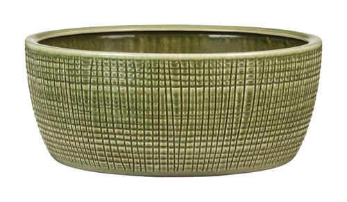 Scheurich 7803372 3.5 in. x 8.25 in. Dia. Antique Green Ceramic Low Bo