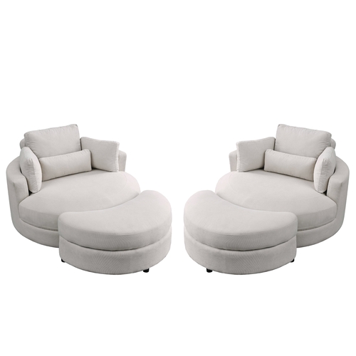 Swivel Accent Barrel Modern Sofa Lounge Club Big Round Chair with