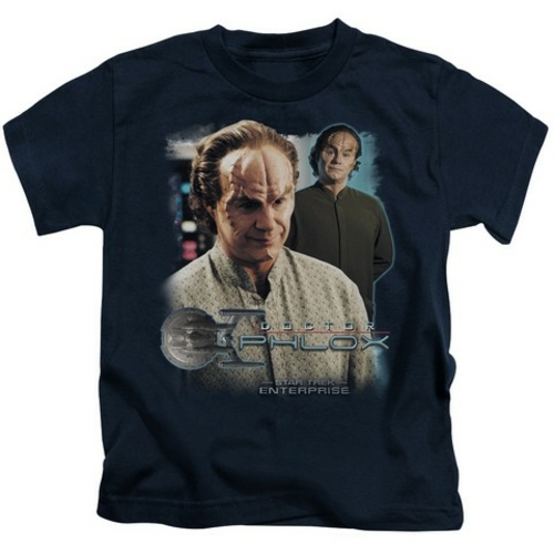 Trevco Star Trek-Doctor Phlox - Short Sleeve Juvenile 18-1 Tee - Navy-