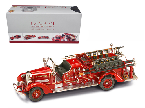 1938 Ahrens Fox VC Fire Engine Truck Red with Accessories 1/24 Diecast