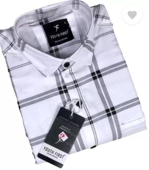 Men Regular Fit Checkered Spread Collar Casual Shirt XL