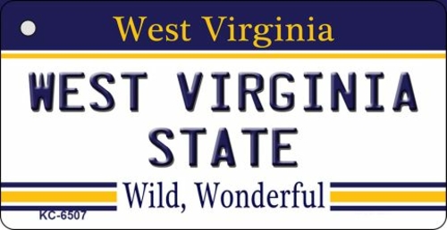 Smart Blonde KC-6507 1.5 x 3 in. West Virginia University License Plat