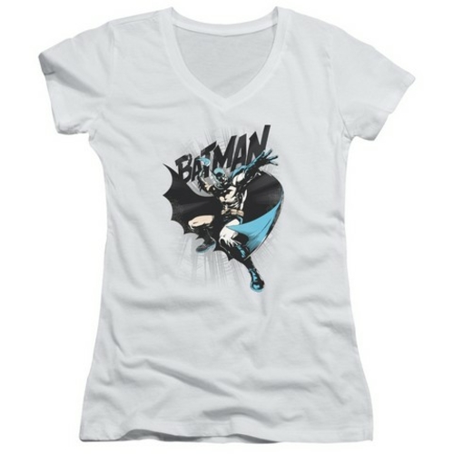 Trevco Batman-Batarang Throw - Junior Tee - White- Small