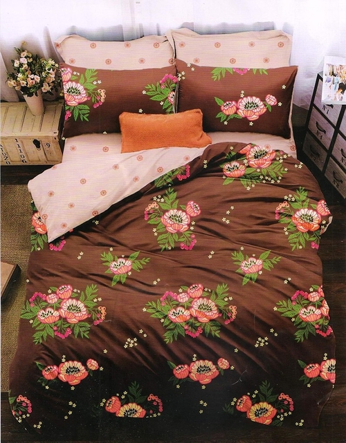 Cotton 300 TC Bedsheet (Brown_King)