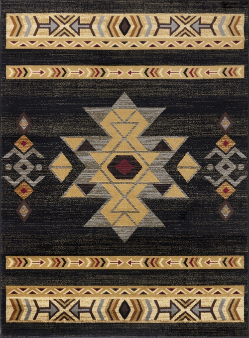 Tribes GC_YLS4004 Black 7 ft. 10 in. x 10 ft. 3 in. Southwest Area Rug