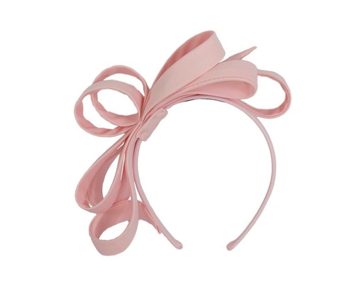 Pink bow racing fascinator